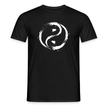 Enso Zen Kreis Pinselstrich - Ying Yang - Männer T-Shirt - Schwarz - Vorne - AI Model Male 178 light (178cm)