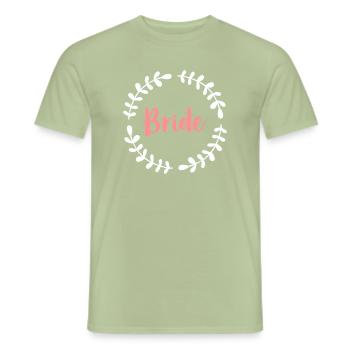 Couronne de mariée - T-shirt homme - vert sauge - Devant - AI Model Male 178 light (178cm)