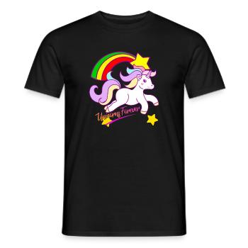 Licorne arc-en-ciel pour toujours - T-shirt homme - noir - Devant - AI Model Male 178 light (178cm)