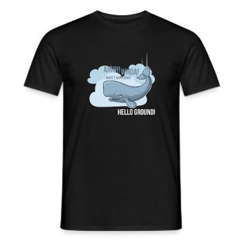 Hello Ground! - Men's T-Shirt - black - Front - AI Model Male 178 light (178cm)