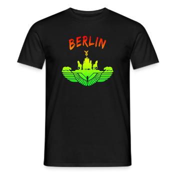 Berlin Design / Berliner Bär Brandenburger Tor - T-shirt homme - noir - Devant - AI Model Male 178 light (178cm)