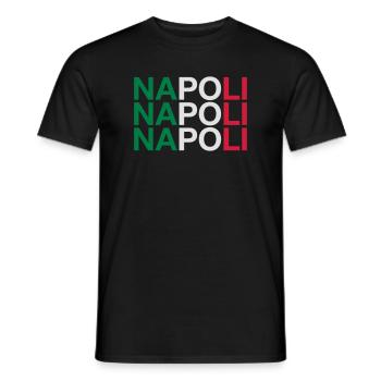 NAPOLI Italian Flag - Naples - Neapel - Men's T-Shirt - black - Front - AI Model Male 178 light (178cm)