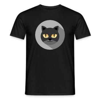 katze katzen Nacht Augen comic cartoon Symbol icon - Männer T-Shirt - Schwarz - Vorne - AI Model Male 178 light (178cm)