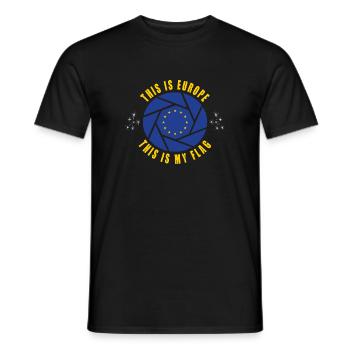 Europe Design / Drapeau Européen Bruxelles - T-shirt homme - noir - Devant - AI Model Male 178 light (178cm)
