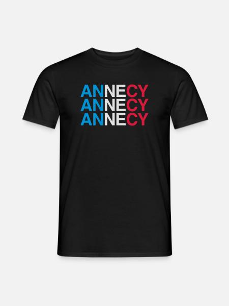 ANNECY Frankreich France Flag - Men's T-Shirt - black