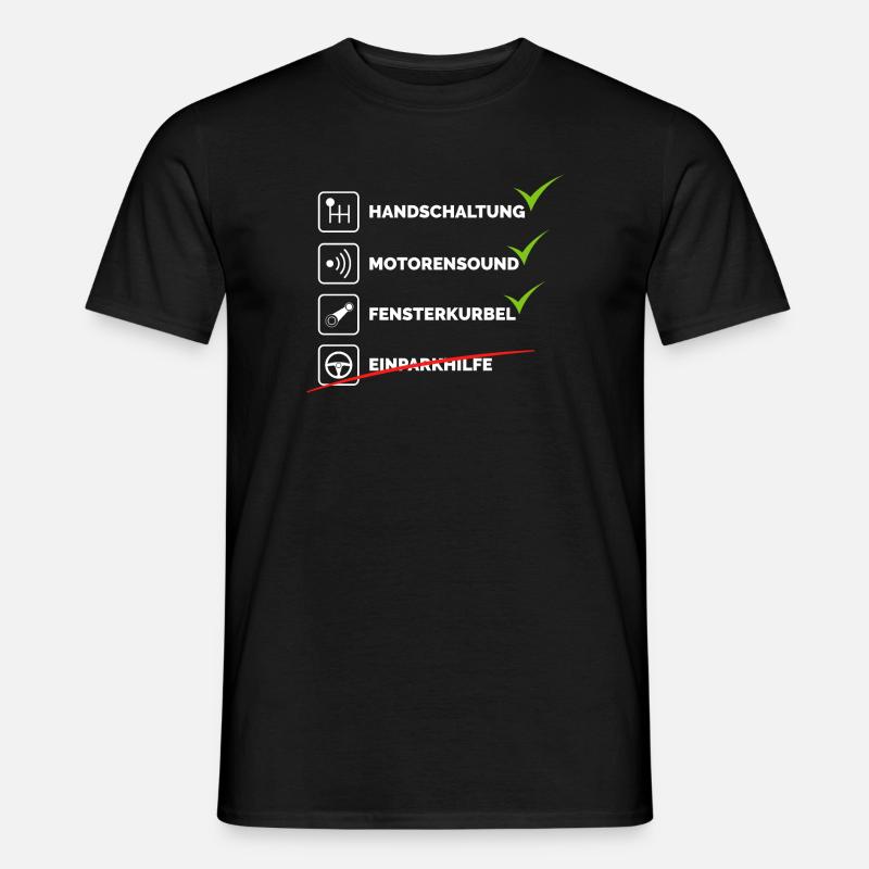 auto automobil oldtimer youngtimer Schaltung Autos - Männer T-Shirt - Schwarz