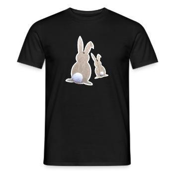 Lapins de Pâques par derrière - T-shirt homme - noir - Devant - AI Model Male 178 light (178cm)