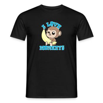 Affen - Männer T-Shirt - Schwarz - Vorne - AI Model Male 178 light (178cm)