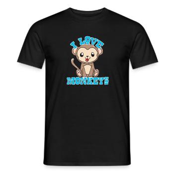 Affen - Männer T-Shirt - Schwarz - Vorne - AI Model Male 178 light (178cm)