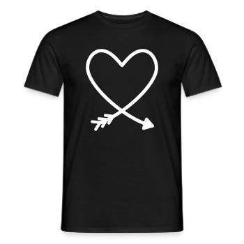 Heart Arrow Love Friendship Power Gift Idea - Men's T-Shirt - black - Front - AI Model Male 178 light (178cm)
