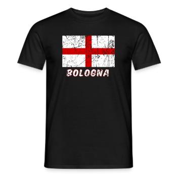 Bologna flag Fahne Flagge flag bandera drapeau - Men's T-Shirt - black - Front - AI Model Male 178 light (178cm)