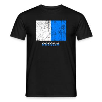 Brescia flag Fahne Flagge flag bandera drapeau - Men's T-Shirt - black - Front - AI Model Male 178 light (178cm)