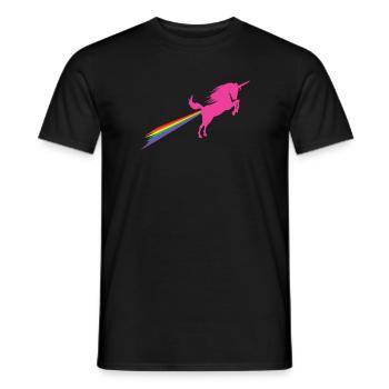 Einhorn Regenbogen Furz - Männer T-Shirt - Schwarz - Vorne - AI Model Male 178 light (178cm)