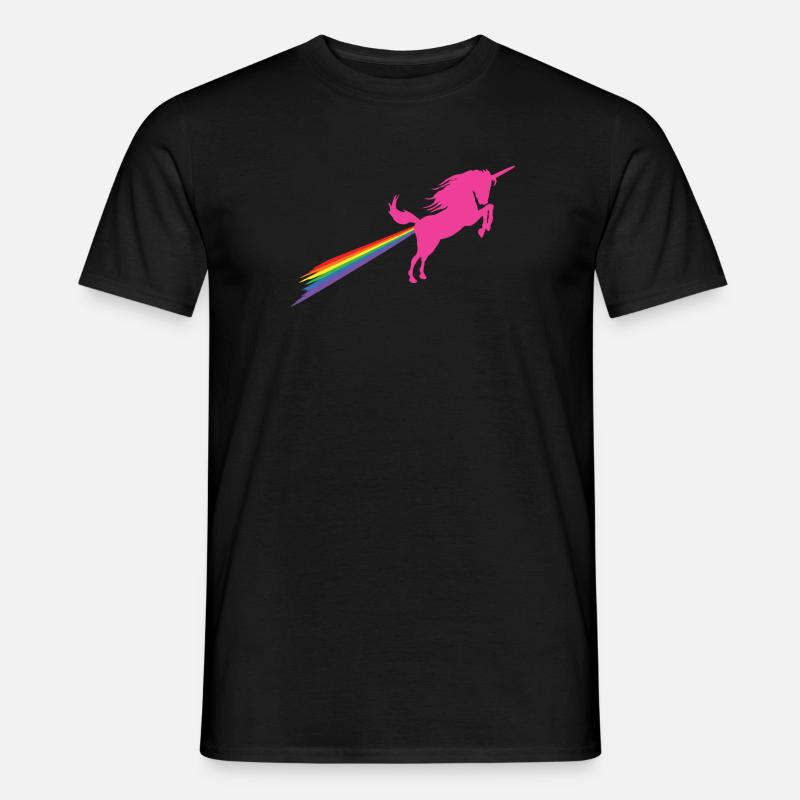 Einhorn Regenbogen Furz - Männer T-Shirt - Schwarz