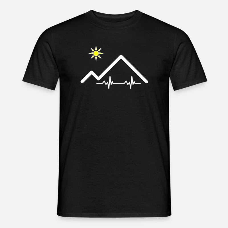 Pulsschlag der Berge - Männer T-Shirt - Schwarz