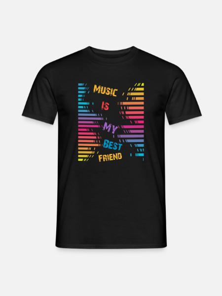 Musik ist mein bester Freund - Männer T-Shirt - Schwarz