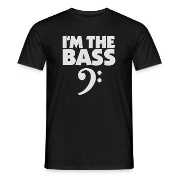 I'm the Bass (Weiß) Bassist Bassisten  - Männer T-Shirt - Schwarz - Vorne - AI Model Male 178 light (178cm)