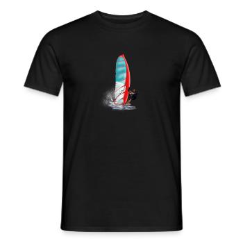 Windsurfing - Männer T-Shirt - Schwarz - Vorne - AI Model Male 178 light (178cm)
