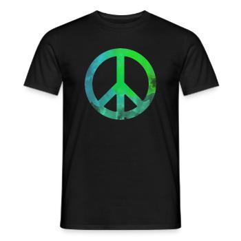 Symbole de cadeau coloré aquarelle paix bleu bleu - T-shirt homme - noir - Devant - AI Model Male 178 light (178cm)