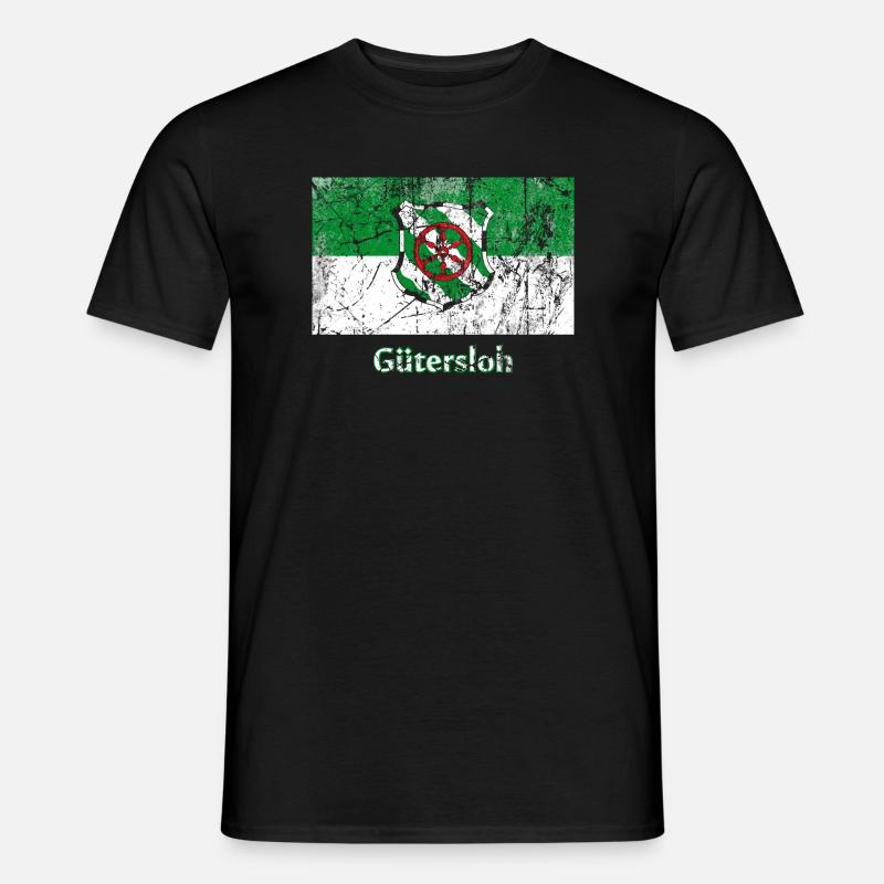 Flagge Gütersloh Stadtfahne Stadtfahne Drapeau - Männer T-Shirt - Schwarz