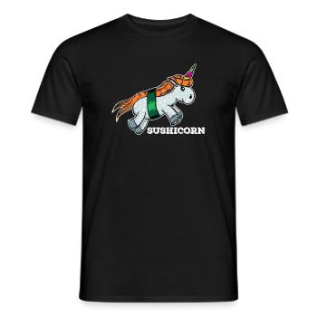 Sushi Einhorn Japan Essen Japanisch Lieblingsessen - Männer T-Shirt - Schwarz - Vorne - AI Model Male 178 light (178cm)