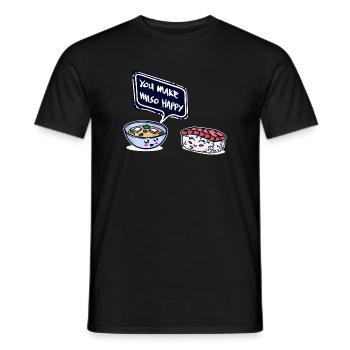 Sushi soupe soupe nourriture préférée repas repas - T-shirt homme - noir - Devant - AI Model Male 178 light (178cm)