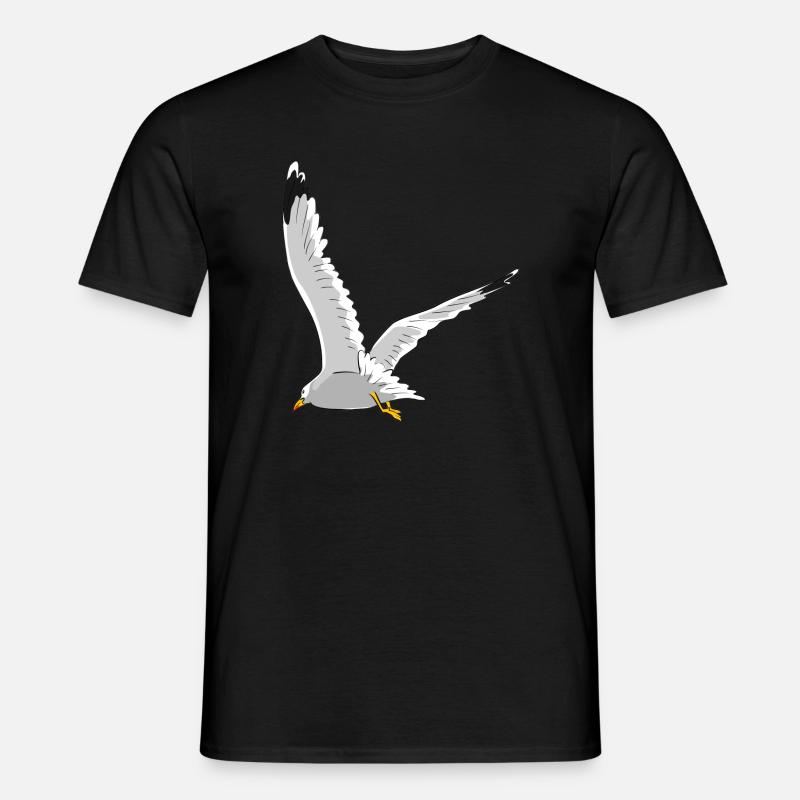 Möwe im Flug - Männer T-Shirt - Schwarz