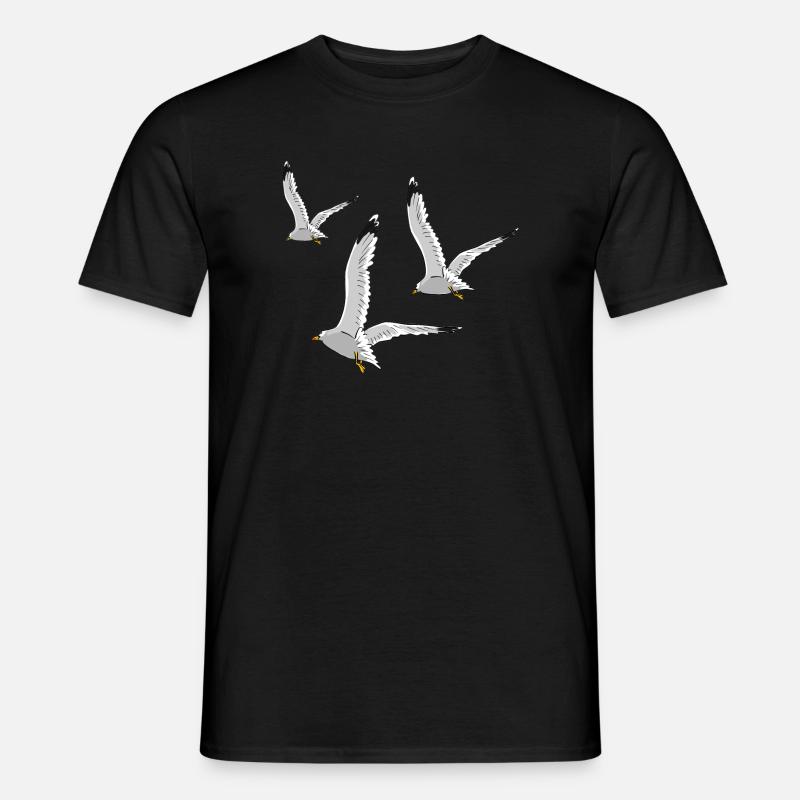 moewe vogel strand urlaub - Männer T-Shirt - Schwarz