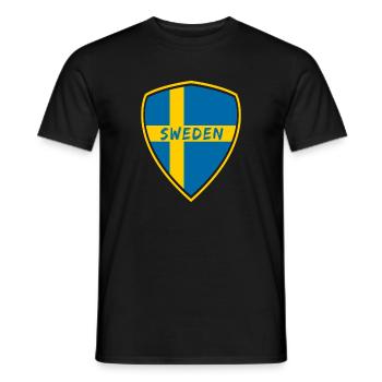 Sweden Coat of Arms / Gift Scandinavia - Men's T-Shirt - black - Front - AI Model Male 178 light (178cm)