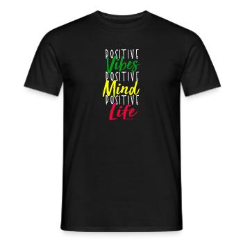 Positive Vibes Mindset Motif - Men's T-Shirt - black - Front - AI Model Male 178 light (178cm)