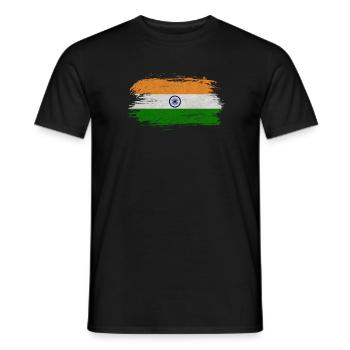 Inde Vintage Drapeau / Cadeau Delhi Calcutta - T-shirt homme - noir - Devant - AI Model Male 178 light (178cm)