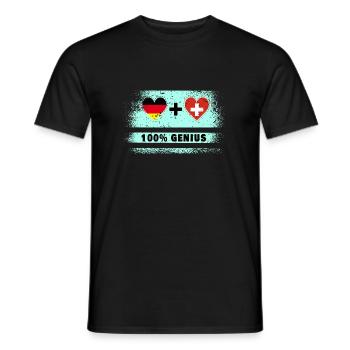 Allemagne et Suisse 100 % génial / cadeau - T-shirt homme - noir - Devant - AI Model Male 178 light (178cm)