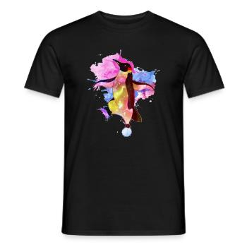 Kosmischer Pinguin Aquarell - Männer T-Shirt - Schwarz - Vorne - AI Model Male 178 light (178cm)