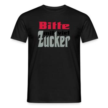 Bitte viel Zucker - Männer T-Shirt - Schwarz - Vorne - AI Model Male 178 light (178cm)