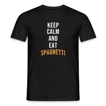 Restez calme Mangez des spaghettis - T-shirt homme - noir - Devant - AI Model Male 178 light (178cm)