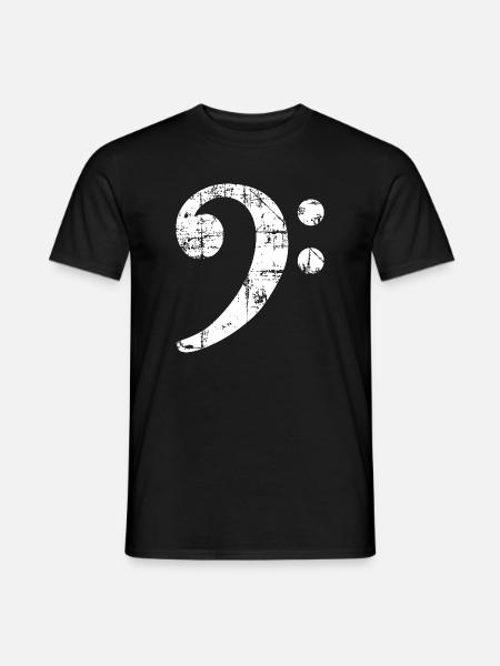 Bass Clef Symbol Vintage Music Design (White) - Men's T-Shirt - black