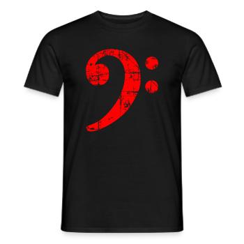 Bass Clef Vintage Musical Symbols Design (Rouge) - T-shirt homme - noir - Devant - AI Model Male 178 light (178cm)