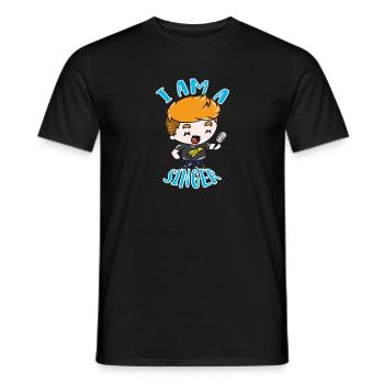Sänger - Männer T-Shirt - Schwarz - Vorne - AI Model Male 178 light (178cm)