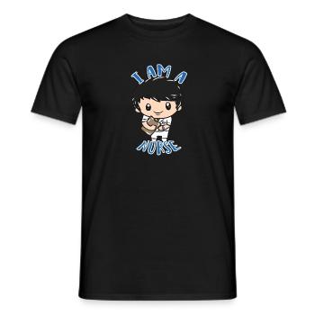 male nurse - Men's T-Shirt - black - Front - AI Model Male 178 light (178cm)