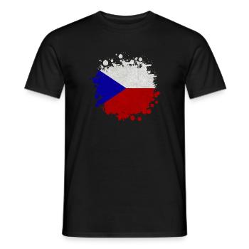 Tschechien Klecks / Geschenk Prag Flagge - Männer T-Shirt - Schwarz - Vorne - AI Model Male 178 light (178cm)