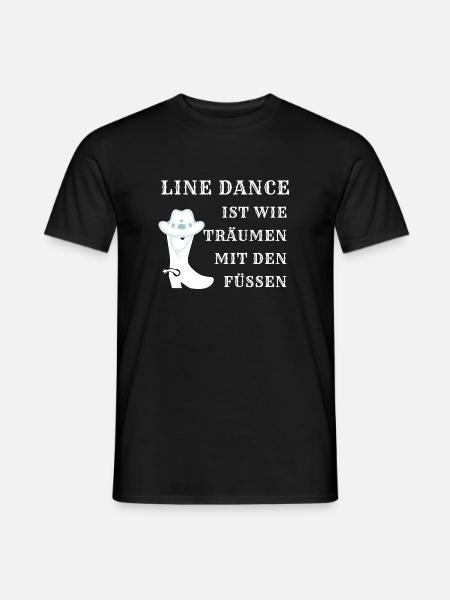 Line Dance ist wie Träumen mit den Füßen - Männer T-Shirt - Schwarz