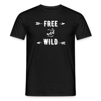 Free and Wild - Men's T-Shirt - black - Front - AI Model Male 178 light (178cm)