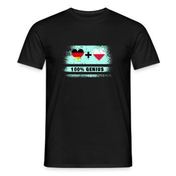 Allemagne et Pologne 100 % Genial / Cadeau - T-shirt homme - noir - Devant - AI Model Male 178 light (178cm)