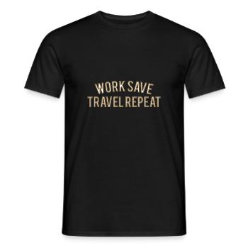 Work Save Travel Repeat - Men's T-Shirt - black - Front - AI Model Male 178 light (178cm)