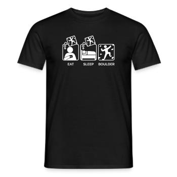 Climbing Mountaineering Boulder Bouldering Eat Sleep - Men's T-Shirt - black - Front - AI Model Male 178 light (178cm)