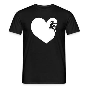 I love climbing mountaineering boulder heart - Men's T-Shirt - black - Front - AI Model Male 178 light (178cm)