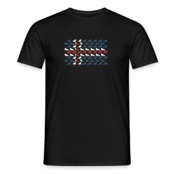 Tricolor horses in a repeating pattern - Men's T-Shirt - black - Front - AI Model Male 178 light (178cm)