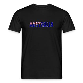 Australia Flag Font Design - Men's T-Shirt - black - Front - AI Model Male 178 light (178cm)