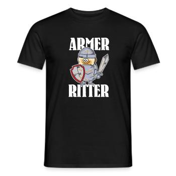 Armer Ritter, Frech Toast - Männer T-Shirt - Schwarz - Vorne - AI Model Male 178 light (178cm)