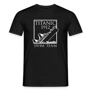 Titanic 1912 Swim Team Funny Titanic Shirt - Men's T-Shirt - black - Front - AI Model Male 178 light (178cm)